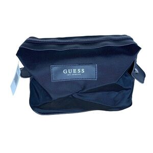 NEW GUESS Black Toiletry Bag Classic Zip Closure Travel Cosmetic